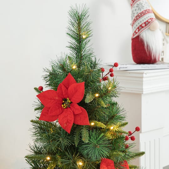 4ft. Pre-Lit Pine Artificial Christmas Porch Tree, Warm White LED Lights